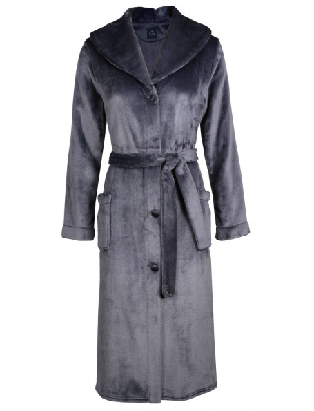 Fur button-down dressing gown in ESSENTIEL H50A Vison 