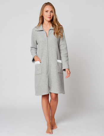 Zipped dressing gown in ESSENTIEL H54A Gris chiné