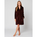 Fur Button-down dressing gown in ESSENTIEL H55A Prune