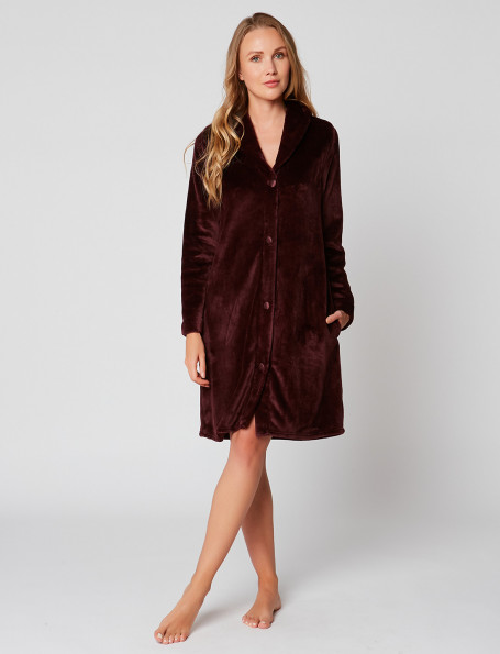 button down dressing gown