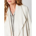 Fur draped loungewear jacket in ESSENTIEL H73A Ecru 