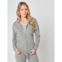 Hooded, zip-front jacket CACHE 002 in grey fleck