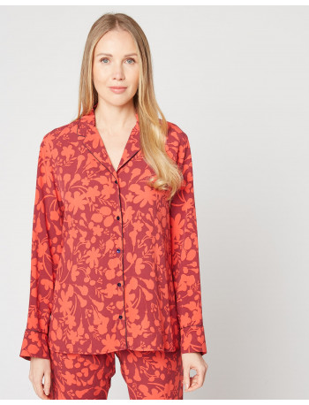 Chemise de pyjama en soie lavée London Soie Asceno en coloris Rose Femme Vêtements Vêtements de nuit Nuisettes et chemises de nuit 
