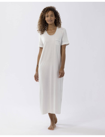 Short-sleeved cotton-modal nightshirt LES INTEMPORELLES A11 ecru